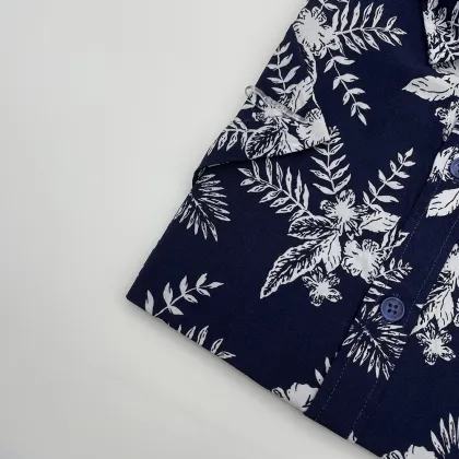 Hawaiian print pattern short sleeve shirts for men