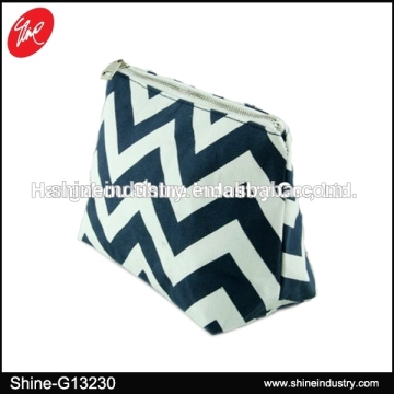 Travel Canvas Chevron Cosmetic Bag