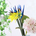 Single small paradise bird fake flower real flower touch bouquet soft plastic flower color bird of paradise dried flower decorat