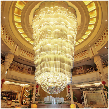 Lampu siling hotel besar tersuai - Gelas Long Chandelier