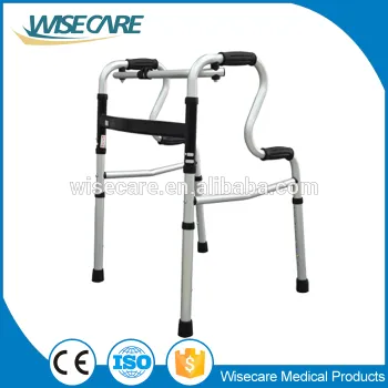 China Manufacture Aluminum Folding Walker with Wheels for Elderly Walking Aids