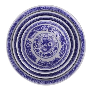 Jingdezhen Porcelain Blue and White Dragon Dinner Plates - Four Sizes Available