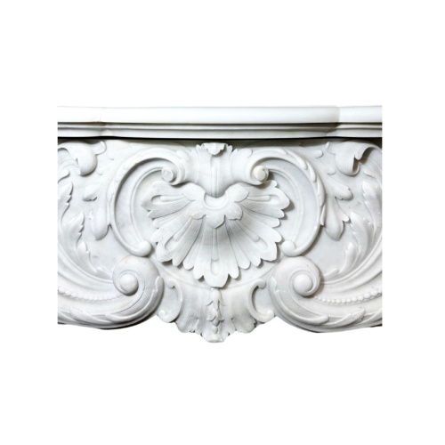 Elegant Antique-Replica French Carrara Marble Mantel