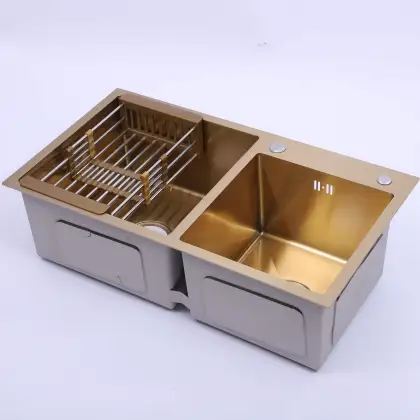 Unique Stainless Steel Kitchen Workstation Sink Gold Stainless Steel Double Bowl Kitchen Sink