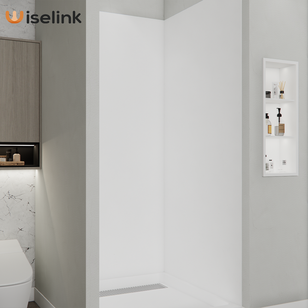 white shower wall panel
