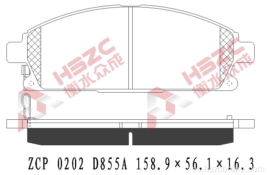 Padera de freno de cerámica de automóvil FMSI D855 para Nissan