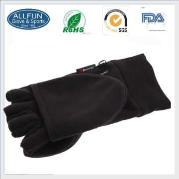2015 fashion design winter fleece flip gloves