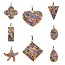 Gemstone Pendants Natural Druzy Agate with Light Gold Brass Findings Jewelry Connectors for Necklace Bracelet Jewelry Making