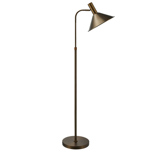 Candeeiro de pé de metal ajustável em altura com bronze antigo para sala de estar