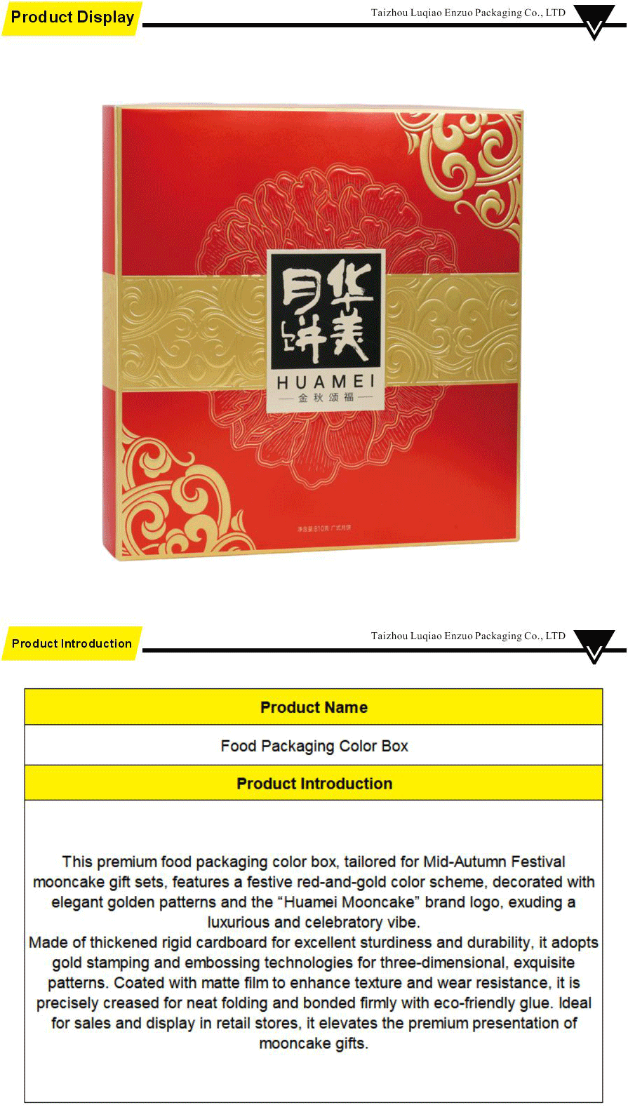 Color Box for Food Packaging