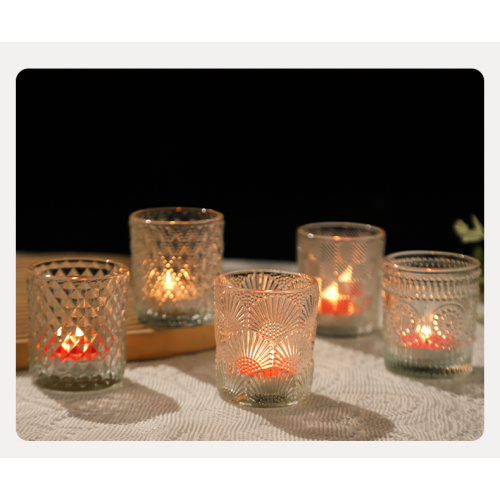 Taza de vela de vidrio personalizada Copa de almacenamiento de aromaterapia de vidrio