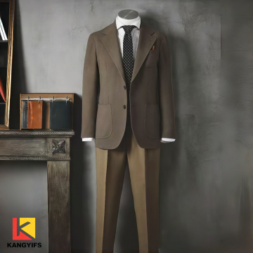 KANGYIFS Καφέ Χακί Business Casual κοστούμι για άνδρες