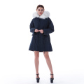 ファッション冬の青い毛皮のコート