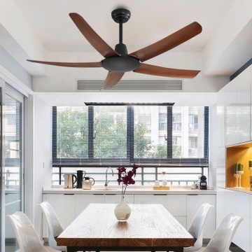 Smart Wood Grain Ceiling Fan Features Energy Saving