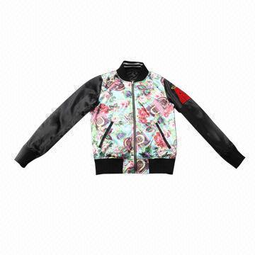 Fashion Satin flower print men's jacket
