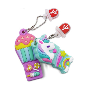 Unidad flash USB de dibujos animados de unicornio