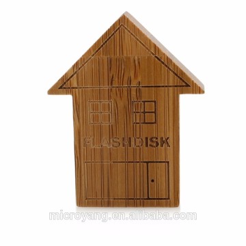 Newest present wooden house general u-disk pen drive usb flash drive