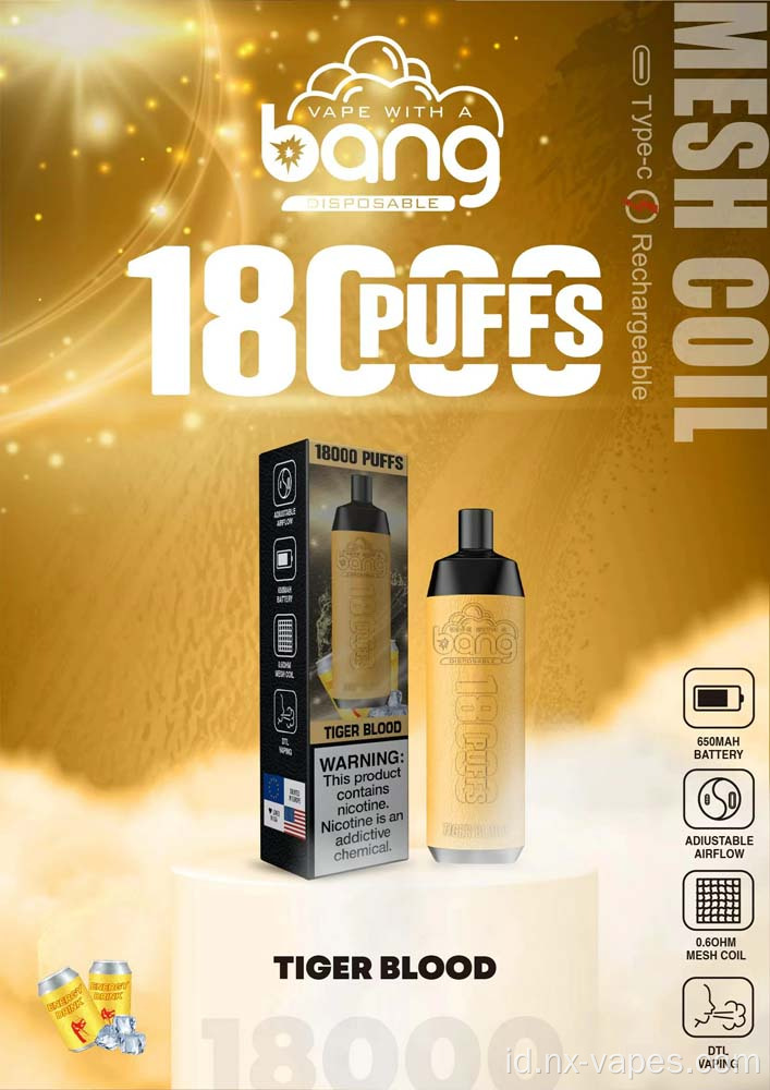 Bang Crown Bar 18000 18K Puffs Vape sekali pakai