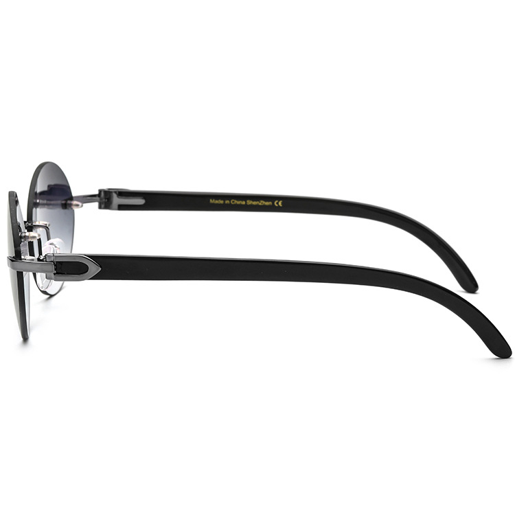 Luxury Round Buffalo Horn Sunglasses