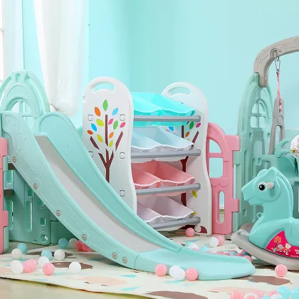 Updated Luxury Safety Plastic Playground: Indoor Playyards, Fences, Kids Baby Playpens with Swing and Slide