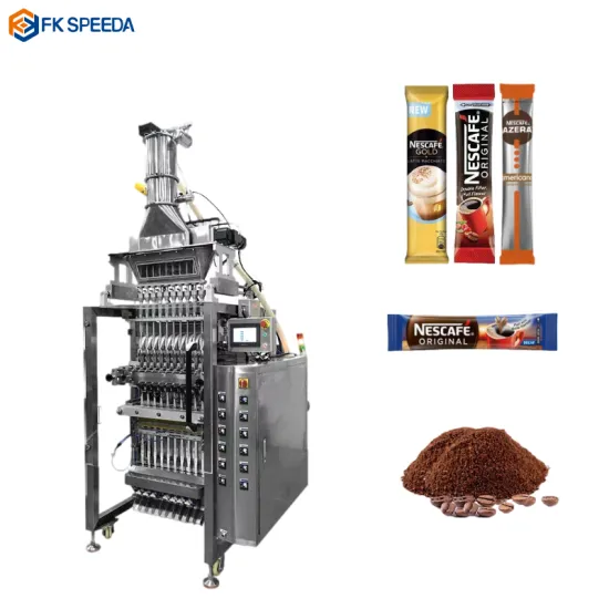 Automatic Multi-Lane Powder Stick Sachet Packing Machine: Efficient Packaging Solution for 2 Line Coffee Sachets and 3-in-1 Coffee Sticks