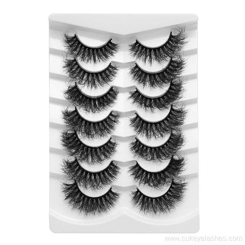 7 pairs false eyelashes handmade natural strip lashes