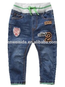 jeans fashion design with rib waist for boys