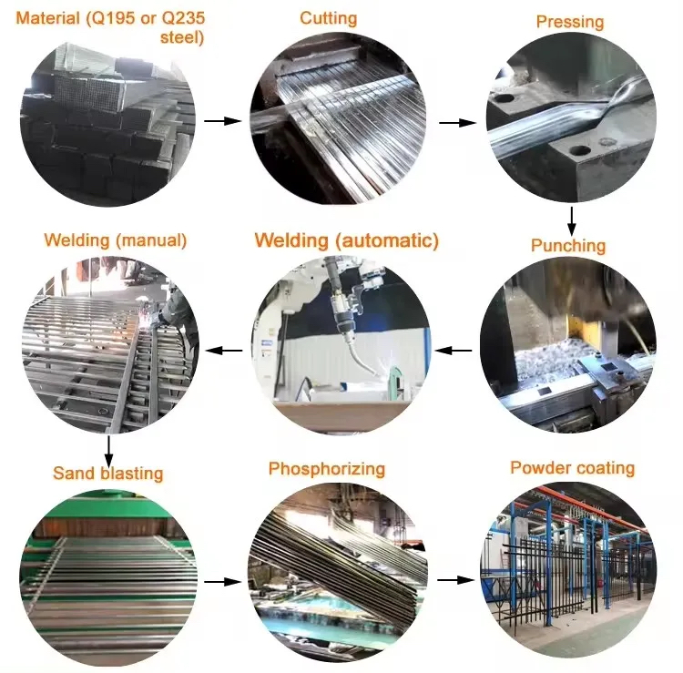 Lo stabilimento di produzione di recinzioni in ferro battuto di 72.000 metri quadrati del gruppo Anjia in Cina. Questa struttura dispone di linee di saldatura automatizzate avanzate e zone di verniciatura a polvere, che consentono una capacità produttiva di 500.000 pezzi all'anno. L'immagine mostra la nostra rigorosa zona di controllo qualità in cui la qualità di ogni pannello di recinzione in ferro viene controllata prima di essere esportata negli Stati Uniti, Brasile, Kenya ed Europa.