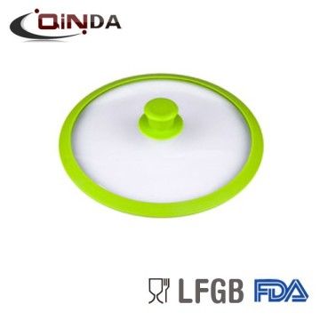 Cookware silicone glass lid with knob