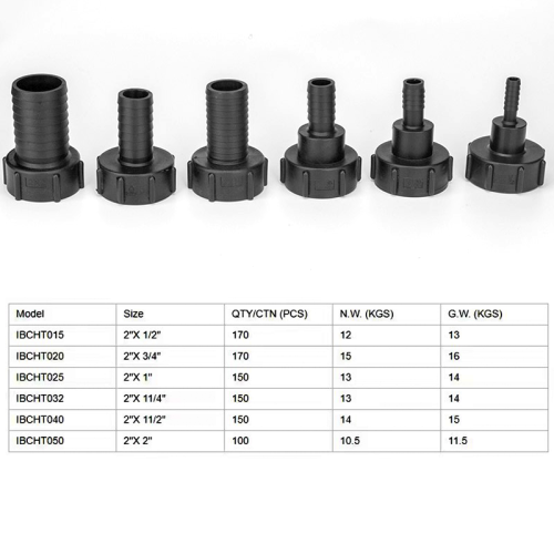 Adaptador de plástico IBC para conector de cauda de mangueira de jardim