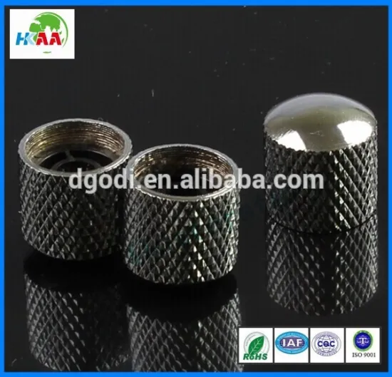 Custom knurled aluminium knob, potentiometer knob, rotary switch knob
