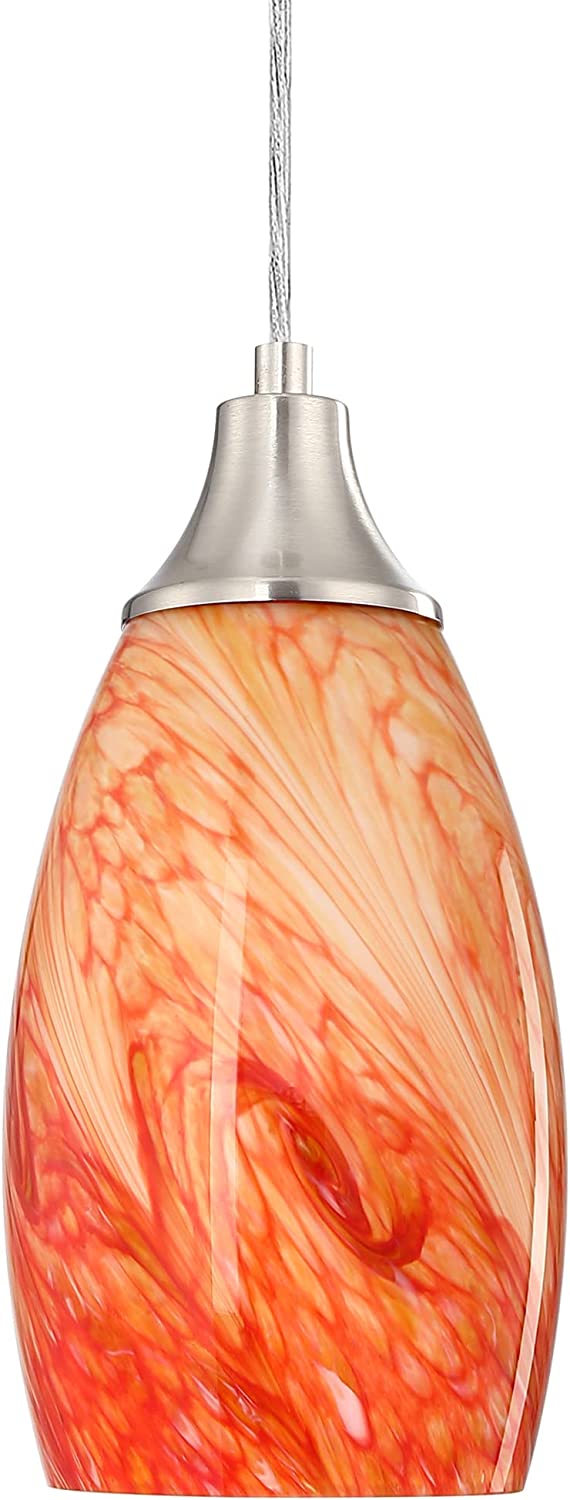 P230256 Medium Pendant Light Hand Blown Glass Shade