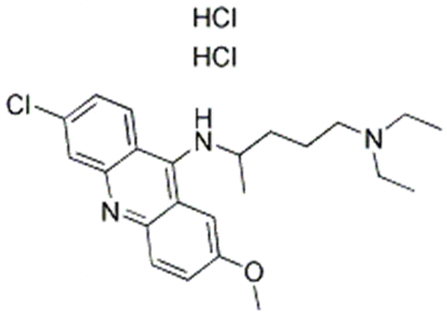 1,4-Pentanediamine,N4-(6-chloro-2-methoxy-9-acridinyl)-N1,N1-diethyl-, hydrochloride (1:2) CAS 69-05-6