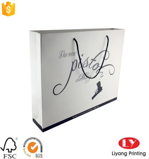 Wedding White Paper Bags with Black Handle