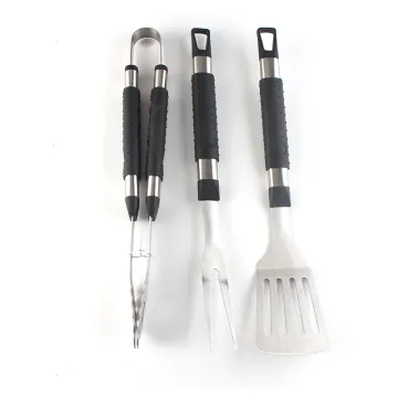 Stainless Steel BBQ Accessories Kitchen Utensils BBQ Set with Anti-Slip TPR Handle