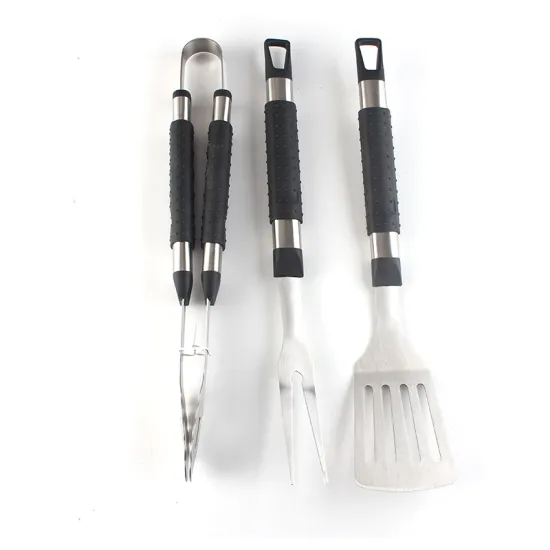 Stainless Steel BBQ Accessories Kitchen Utensils BBQ Set with Anti-Slip TPR Handle