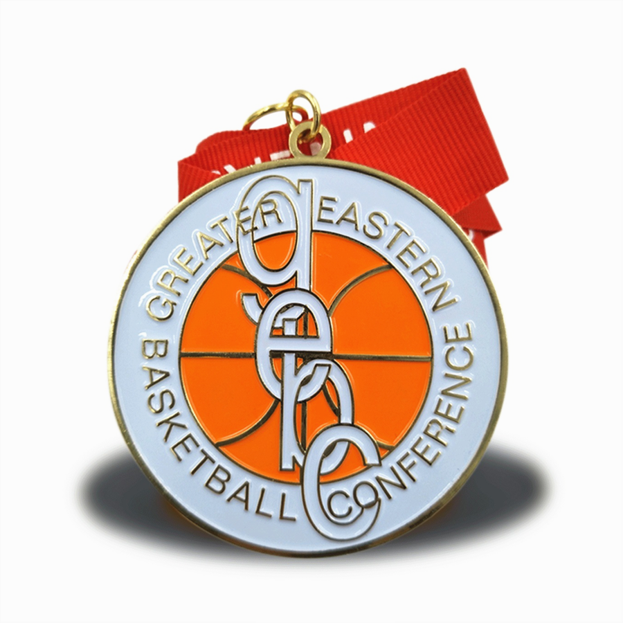 Medalha de esmalte de basquete de design personalizado