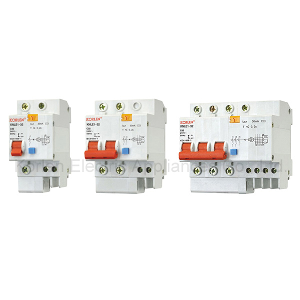 Residual Current Circuit Breaker RCBO KNLE1-63 CE 3P