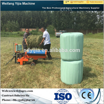 Mini straw round bale wrapper for silage storage