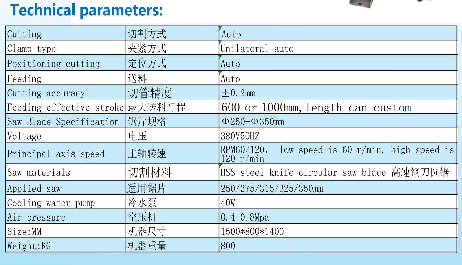 MC 325CNC cutting machine auto cut