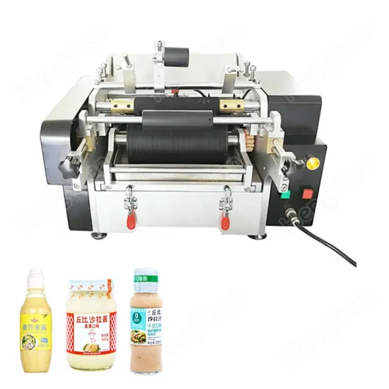Semi-Automatic Cold Wet Glue Paper Round Sauce Bottle Labeling Machine