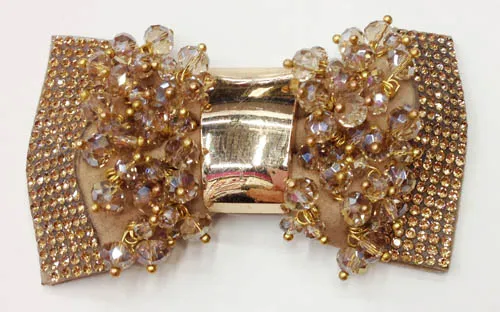 Beads Sewn Handmade Fabric Flower Shoe Clips