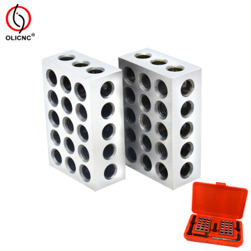 Precision Block Set: 1-2-3 Inch Size Clamping Blocks - Metric 2PC 23 Holes 25-50-75mm Parallel Blocks