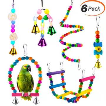 Bird Parrot Toys Bird Swing Colorful Chewing Toy