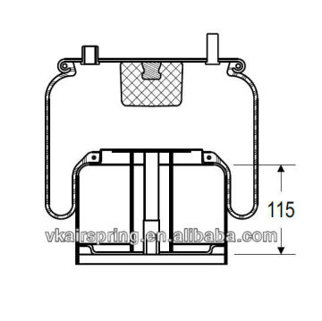 DAF 0377498 836MBK4 Rubber air shock absorber/ DAF air ride suspension system air spring steel parts steel piston