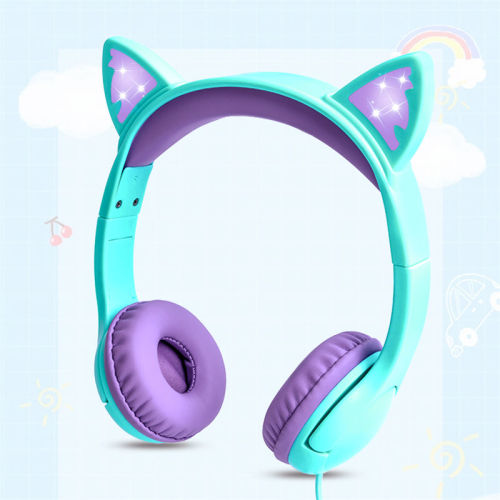Headphone Telinga Telinga Kucing Baru Memimpin Headphone Kanak -kanak Kanak -kanak
