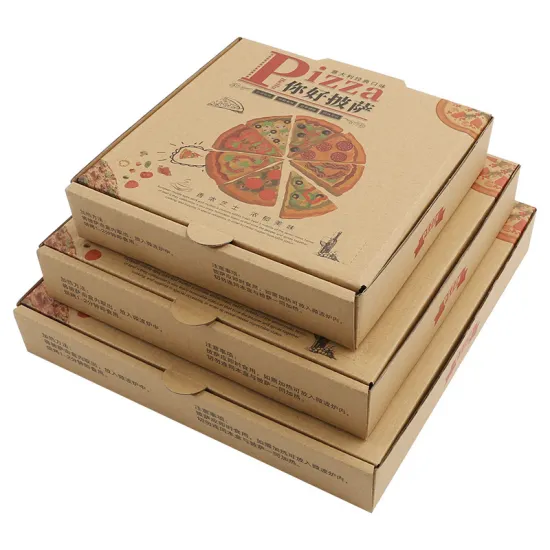 Custom Logo 12-18 Inch Food Grade Kraft Paper Pizza Boxes