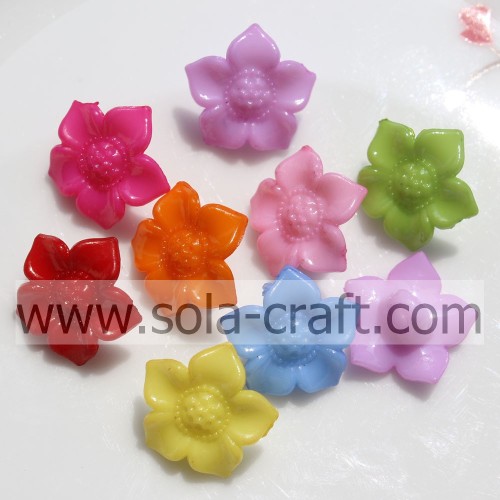 Mixed Color 10*16mm Solid Sunflower Frosted Acrylic Beads