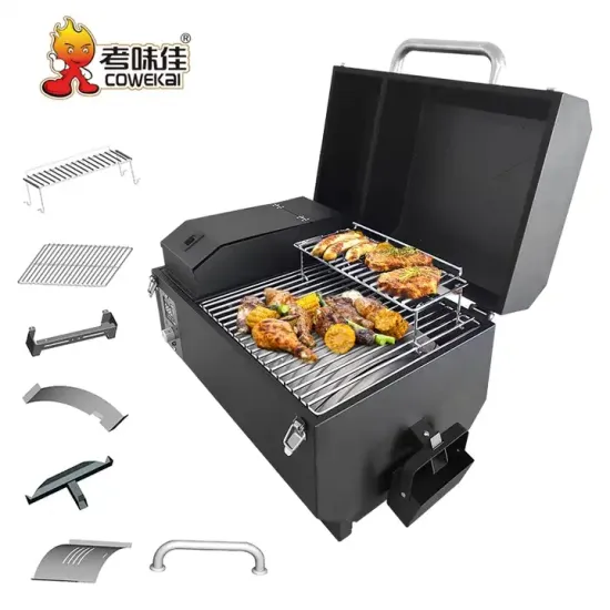 2024 hot Wood Pellet BBQ stainless steel grill smoker pellet burner Barbecue outdoor Portable bbq grills