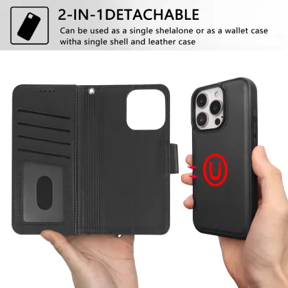 Detachable Flip Leather Phone Wallet Cover for Sharp Aquos